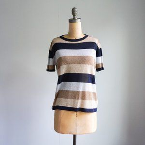 Sandro Ferrone Shimery Top - Blue Gold and Silver - Size L